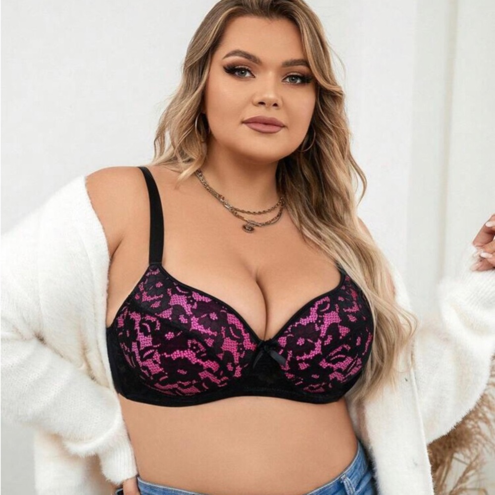 Floral lace bra